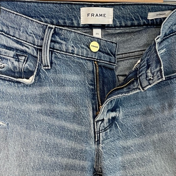 Frame Womens Le Garcon Beldon Rips Straight Leg Jeans Size 25 Distressed - Picture 12 of 12
